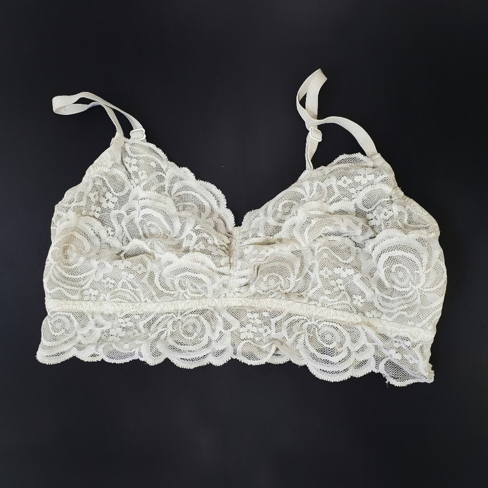 PINK VS | Lace Bralette Off-White Light Gray - FLAW